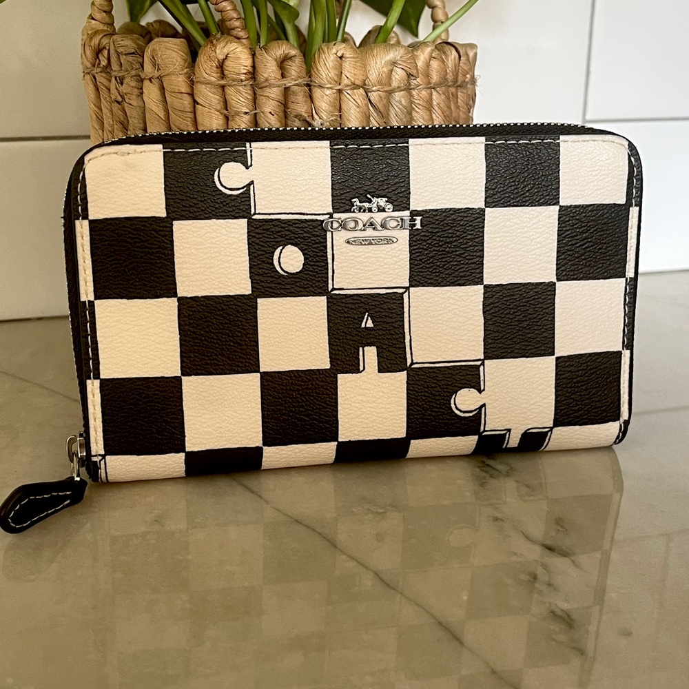 Coach Checkerboard Zip Wallet